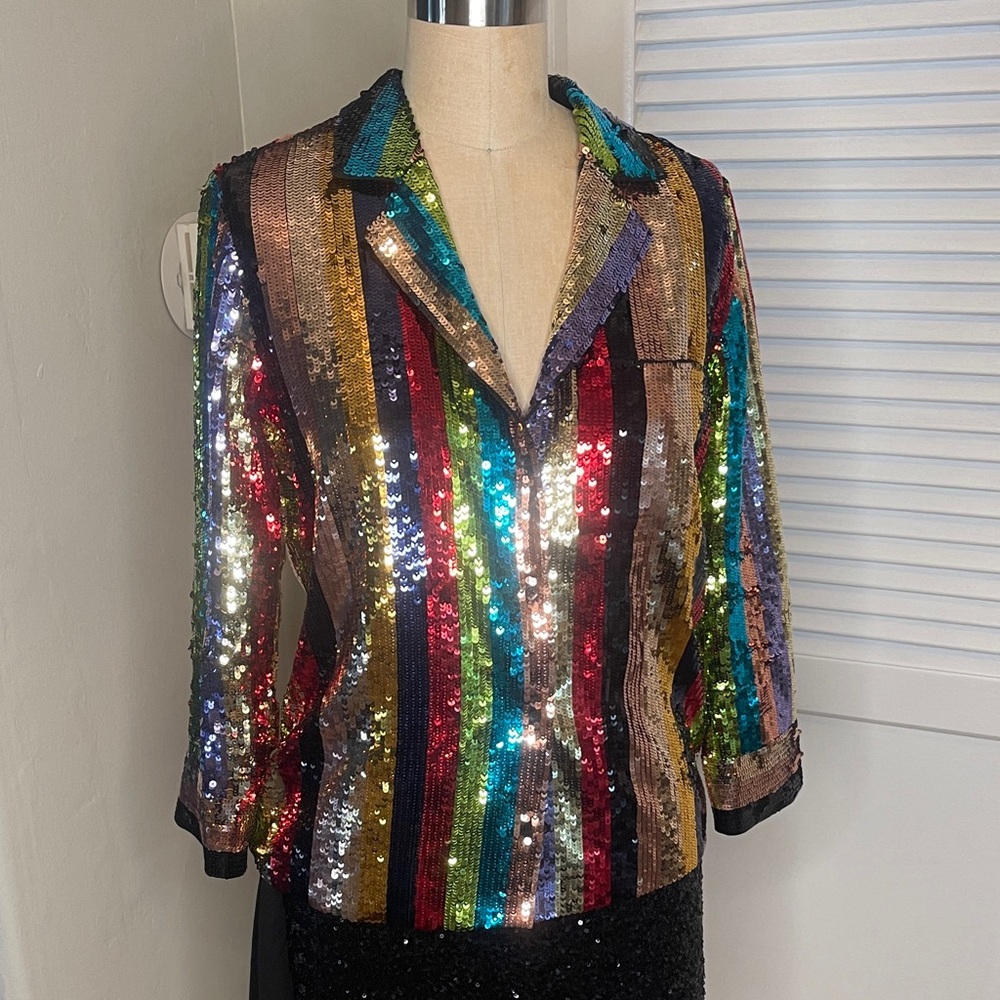 Alice&Olivia Multicolor Sequin shirt/jacket sz M NWT